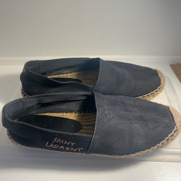 Saint Laurent Logo-Stitched Canvas Espadrilles Size 40/9 - Picture 5 of 7